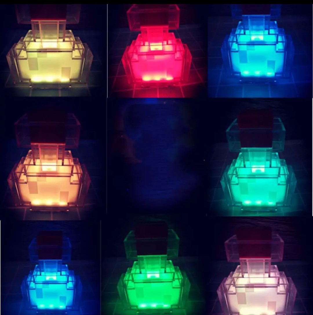 (Free Shipping)(Tariffs included in price) 8 Color Pixel LED Nightlight Surrounding Medicine Bottle Ambient Lighting Recharging Luminous Lamp