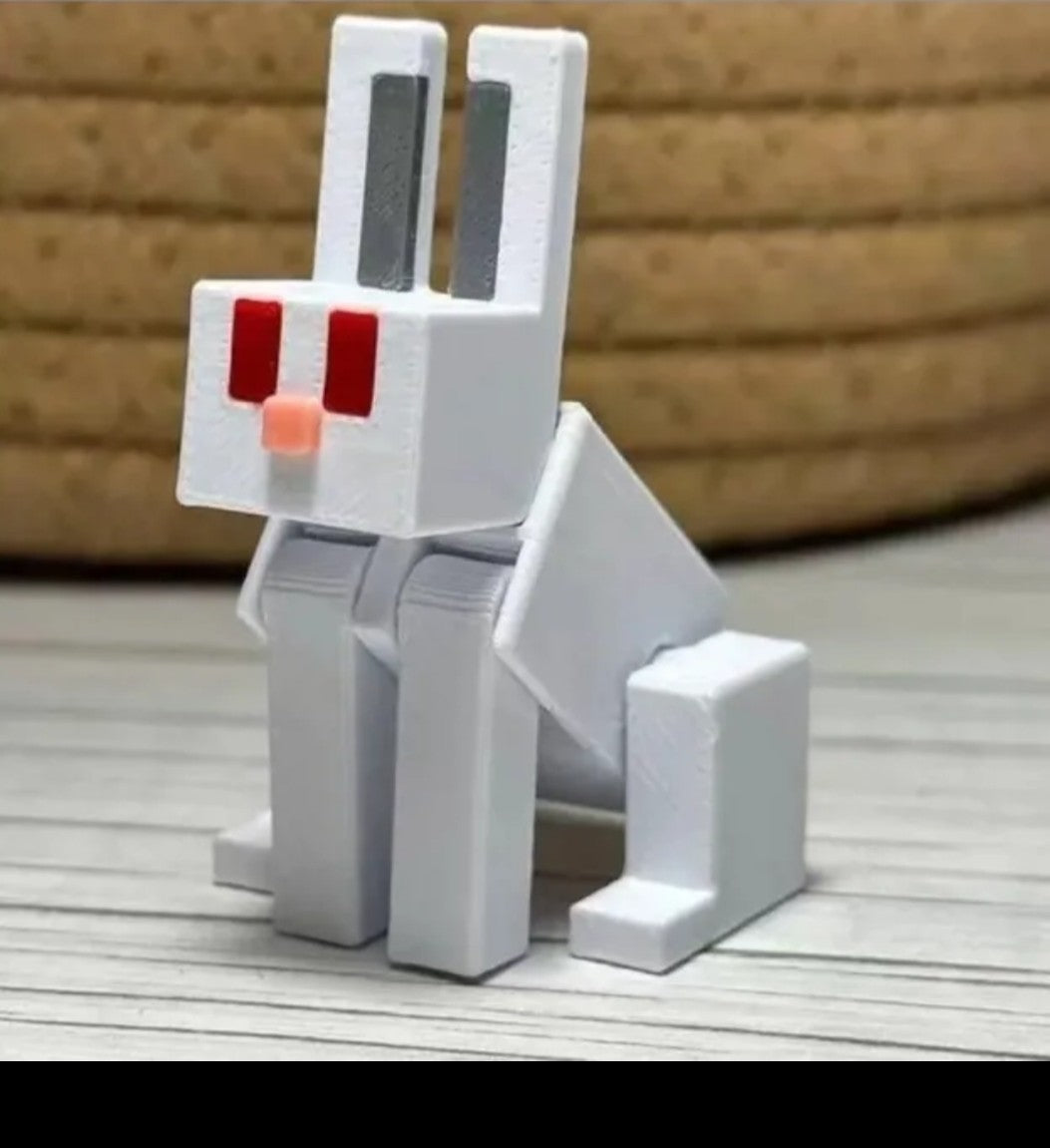 (Free Shipping)(Tariffs included in price) 8 Pack 3D Printed Colorful Pixel Style Movable Action Figures Ornament Figurines