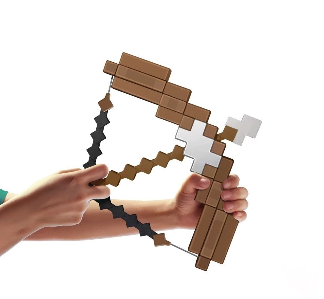 (Free Shipping)(Tariffs included in price) Pixelated Bow and Arrow Kids Building Toy Archery Set Girls And Boys Fun Play Shoots Up To 20 FT Outdoors