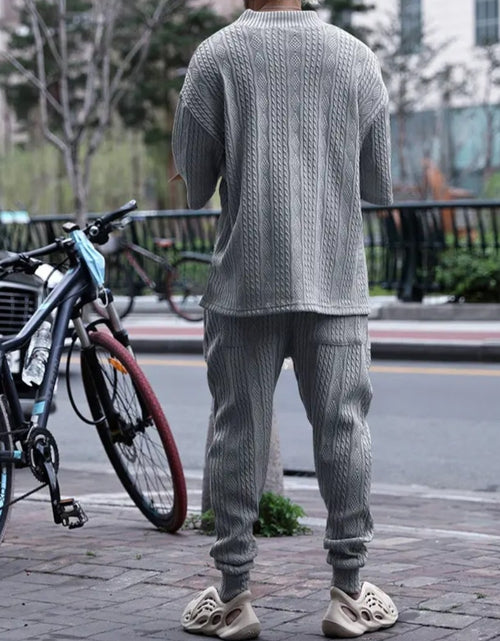 Load image into Gallery viewer, (Free Shipping)(Tariffs included in price) Stylish Jacquard Set For Men Soft Fabric With Stretch Fit Perfect For Relaxing or Casual Occasions
