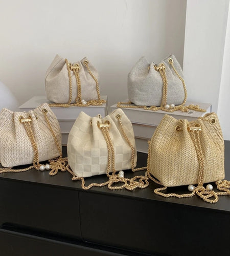 (Free Shipping)(Tariffs included in price) Women's Fashionable Woven Bucket Handbags for Women