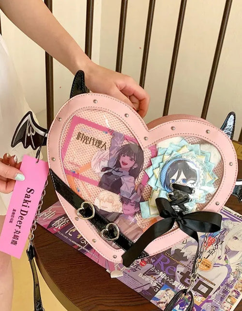 Load image into Gallery viewer, (Free Shipping)(Tariffs included in price) Love Heart Design bag Women New Transparent Crossbody Bags Girls Purses and Handbags Bag for Girls Uniform Bag
