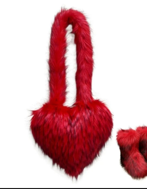 Load image into Gallery viewer, (Free Shipping)(Tariffs included in price) Fashion Forward Fur Shoulder Handbags Spicy Girls Faux Fur Boots and Bag Set Women Purse Furry Boots Matching Set
