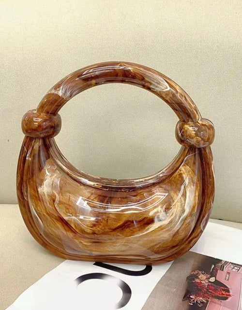 Load image into Gallery viewer, (Free Shipping)(Tariffs included in price) Luxury Women's Marble Grain Evening Clutch Handbag Acrylic Bag with Chain Decoration Wedding Parties Valentine's Day gift purse
