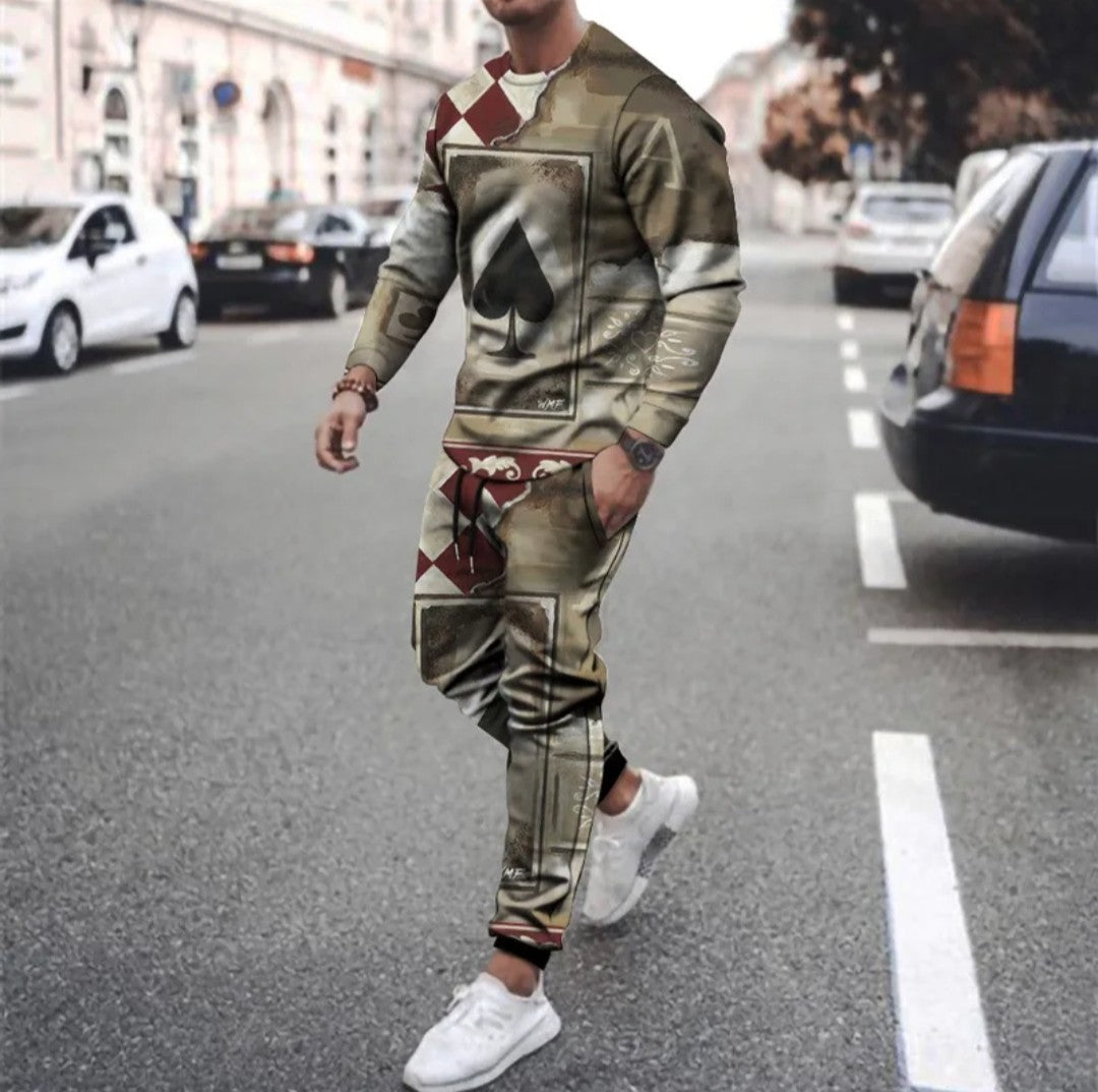 (Free Shipping)(Tariffs included in price) Men's Summer Hip Hop Street Tracksuit Casual Hoodie and Pants Jogging Suit with 3D Print