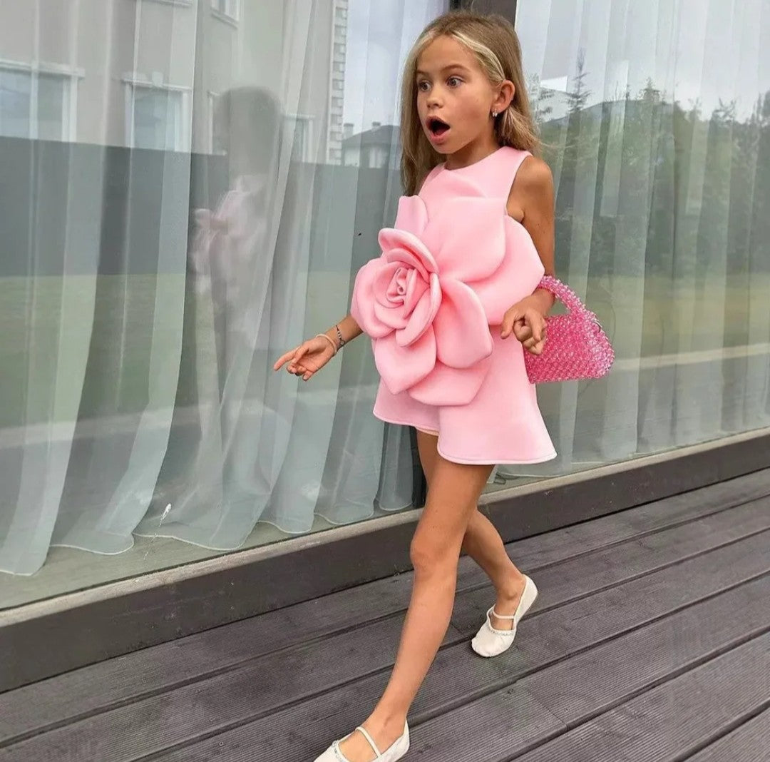 (Free Shipping)(Tariffs included in price) Kids Summer Flower Princess Dress Sleeveless Party Wear