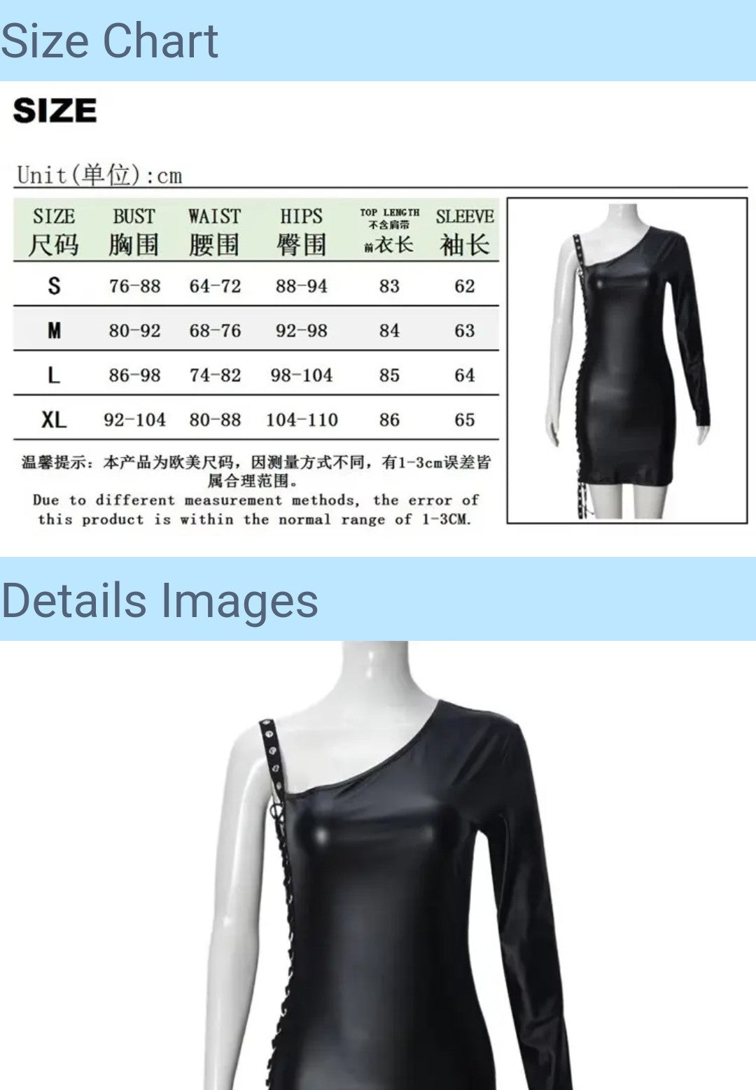 (Free Shipping)(Tariffs included in price) Sexy One Shoulder Bodycon Dress Women's Party Nightclub Mini Skinny Dress