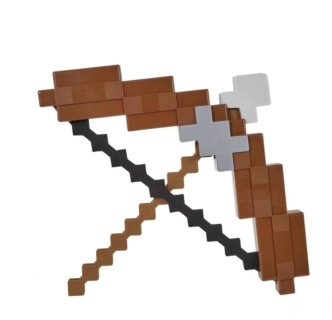 (Free Shipping)(Tariffs included in price) Pixelated Bow and Arrow Kids Building Toy Archery Set Girls And Boys Fun Play Shoots Up To 20 FT Outdoors