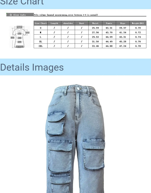 Load image into Gallery viewer, (Free Shipping)(Tariffs included in price) Latest design cargo women's denim pants multi 3D pockets ladies jeans trousers wide leg Streetwear
