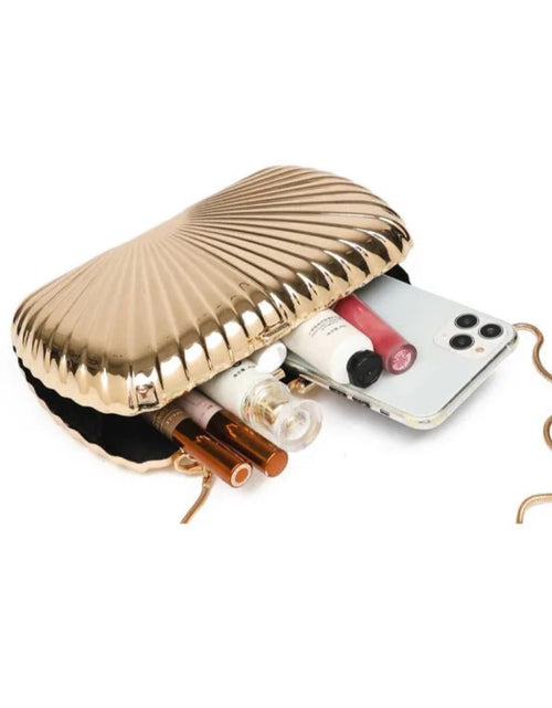 Load image into Gallery viewer, (Free Shipping)(Tariffs included in price) Designer Acrylic Square/Oval Shape Clutch Bag Gold Women Evening Party Bag Shiny Metal Shoulder Crossbody Bags Small Purse
