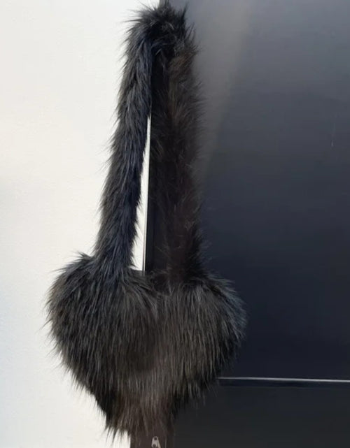 Load image into Gallery viewer, (Free Shipping)(Tariffs included in price) Woman's Faux Fur Heart Shaped Shoulder Crossbody Bag Winter Fur HandBags for women Female Clutch Purse Messenger Bag
