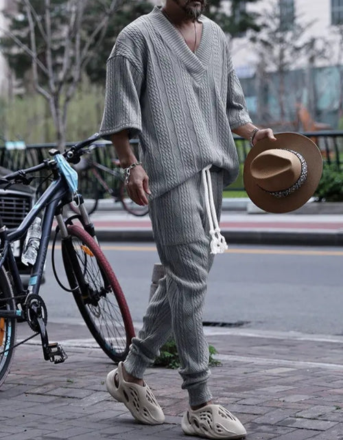 Load image into Gallery viewer, (Free Shipping)(Tariffs included in price) Stylish Jacquard Set For Men Soft Fabric With Stretch Fit Perfect For Relaxing or Casual Occasions
