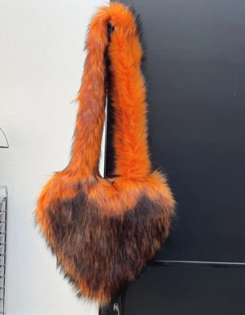 Load image into Gallery viewer, (Free Shipping)(Tariffs included in price) Woman's Faux Fur Heart Shaped Shoulder Crossbody Bag Winter Fur HandBags for women Female Clutch Purse Messenger Bag
