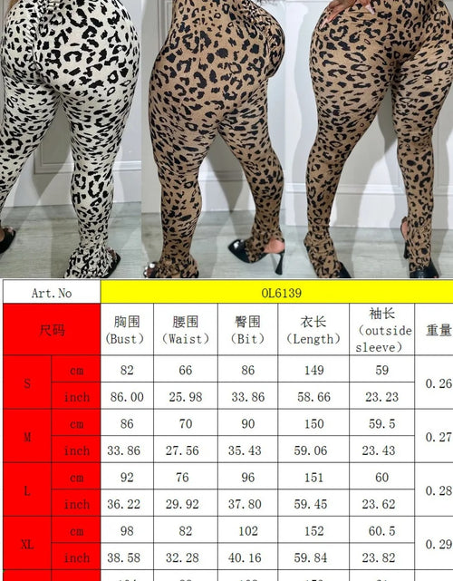 Load image into Gallery viewer, (Free Shipping)(Tariffs included in price)Sexy Backless Lace up Leopard Bodycon Jumpsuits Women O Neck Long Sleeve Skinny Pants One Piece Playsuits Fashion Overall Romper
