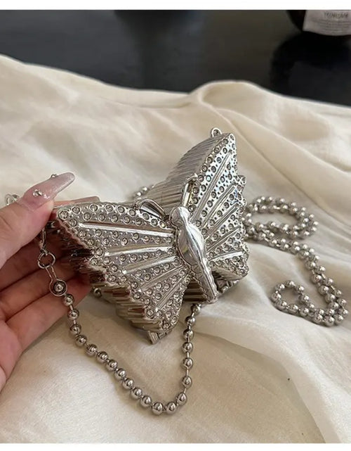 Load image into Gallery viewer, (Free Shipping)(Tariffs included in price) Metal Mini Butterfly Small Shoulder Crossbody Bags for Women Luxury Party Evening Handbags and Purses Female Diamond Clutches
