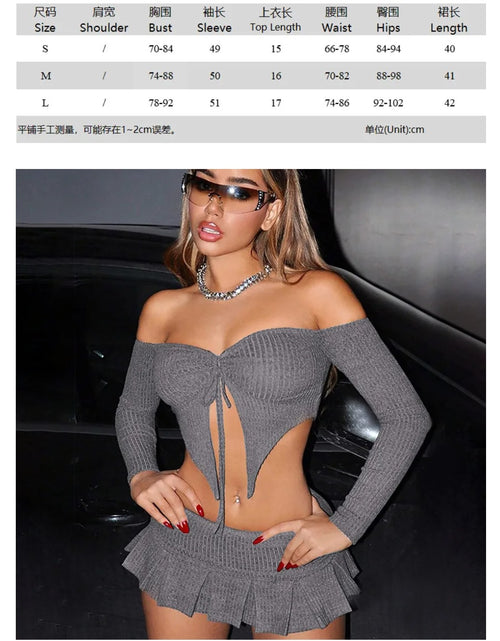 Load image into Gallery viewer, (Free Shipping)(Tariffs included in price) Women's off shoulder short dress asymmetrical long sleeve tie slim fit autumn skirt sexy
