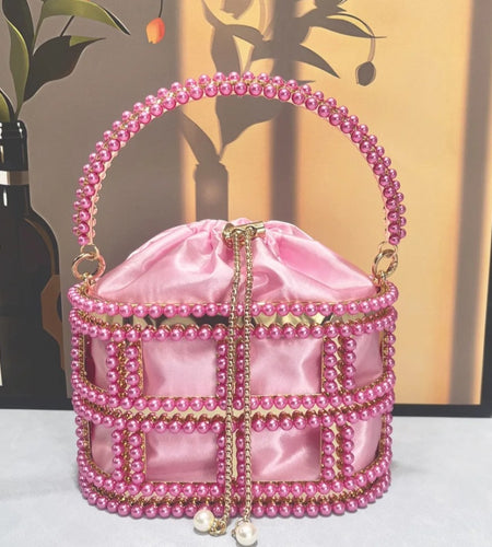 (Free Shipping)(Tariffs included in price) Diamond Metal Birdcage Dress Handbag Women's Chain Clutch Evening Bag