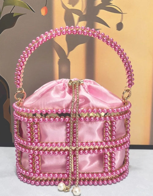 Load image into Gallery viewer, (Free Shipping)(Tariffs included in price) Diamond Metal Birdcage Dress Handbag Women's Chain Clutch Evening Bag
