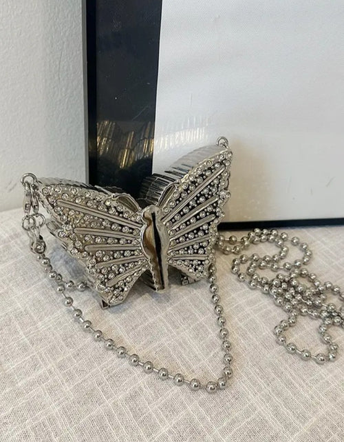 Load image into Gallery viewer, (Free Shipping)(Tariffs included in price) Metal Mini Butterfly Small Shoulder Crossbody Bags for Women Luxury Party Evening Handbags and Purses Female Diamond Clutches
