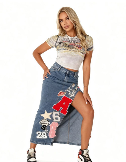 Load image into Gallery viewer, (Free Shipping)(Tariffs included in price)Retro High Quality 2025 Fashion Denim Jeans Stylish Midi Womens Skirts
