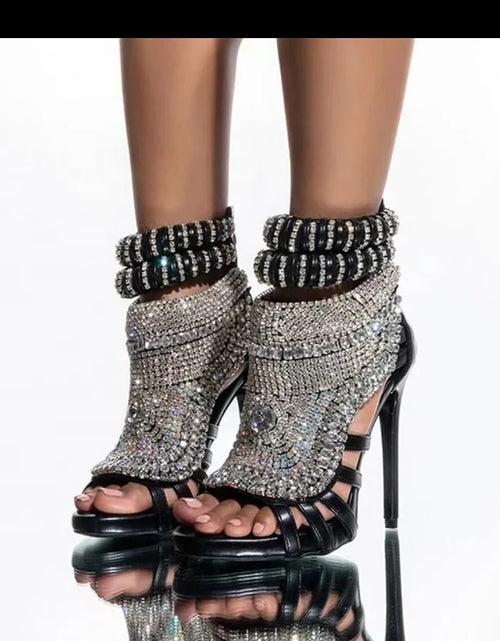 Load image into Gallery viewer, (Free Shipping) Luxury Women's Diamond High Heel Rhinestone Stiletto Sandal Dress Shoes
