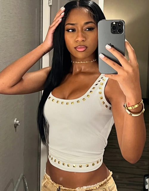 Load image into Gallery viewer, (Free Shipping)(Tariffs included in price) Sexy Rivet Sleeveless Tank Tops Slim Backless
