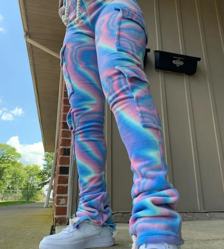 (Free Shipping)(Tariffs included in price) Girls Drawstring Pockets Thick Leg Jogger Sweat Pants