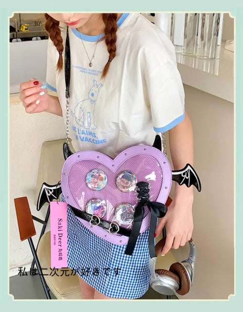 Load image into Gallery viewer, (Free Shipping)(Tariffs included in price) Love Heart Design bag Women New Transparent Crossbody Bags Girls Purses and Handbags Bag for Girls Uniform Bag
