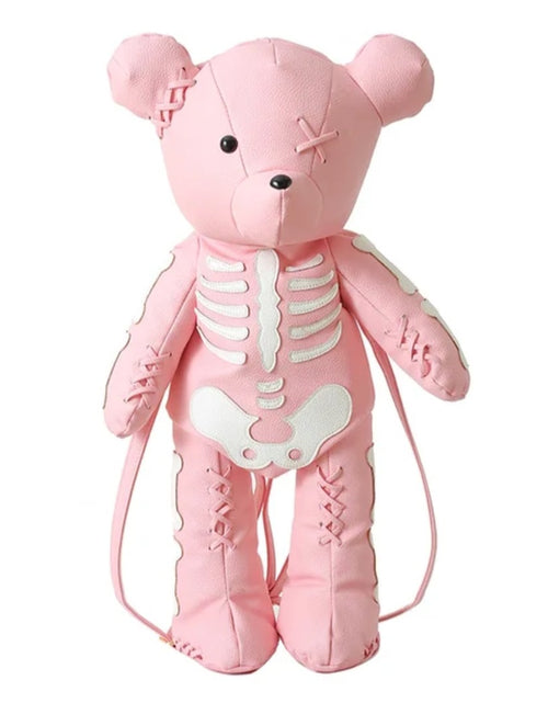 Load image into Gallery viewer, (Free Shipping)(Tariffs included in price) Funny Skeleton Bear Backpack PU Leather Artistic Personality Thriller Single Shoulder Crossbody Backpack Halloween Backpacks
