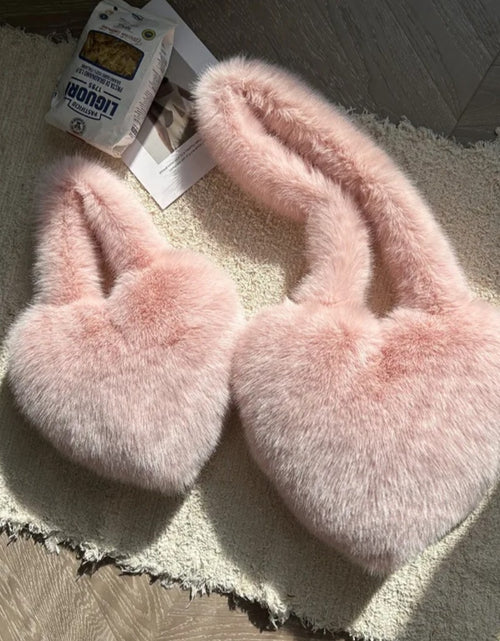 Load image into Gallery viewer, (Free Shipping)(Tariffs included in price) Fuax Fur Feather Love Heart Shaped Underarm Bag Ladies Trendy Long Tassel Plush Shoulder Bag Large Capacity Tote Handbag
