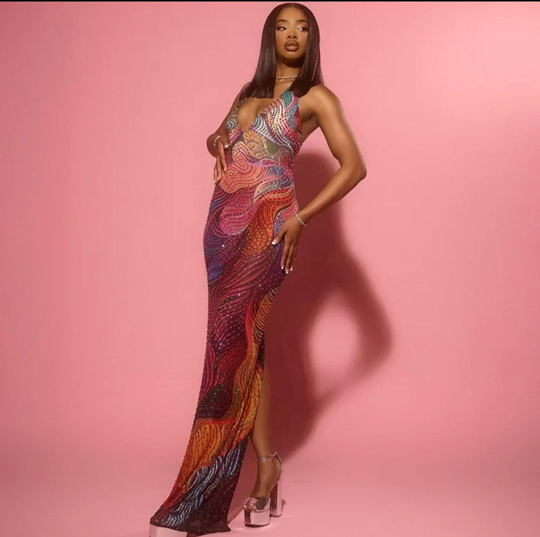 Wholesale Fashion Women Clothes 2026 Boutique Printed  Backless  Party Club Hot Sexy Dress