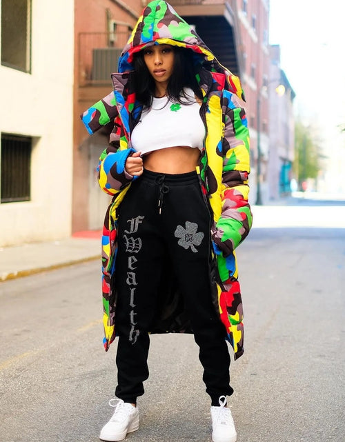 Load image into Gallery viewer, (Free Shipping)(Tariffs included in price) Winter Down Puffer Jacket Print Camo Bomber Bubble Coat Bubble Long Down Jacket Ladies
