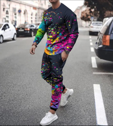(Free Shipping)(Tariffs included in price) Men's Summer Hip Hop Street Tracksuit Casual Hoodie and Pants Jogging Suit with 3D Print