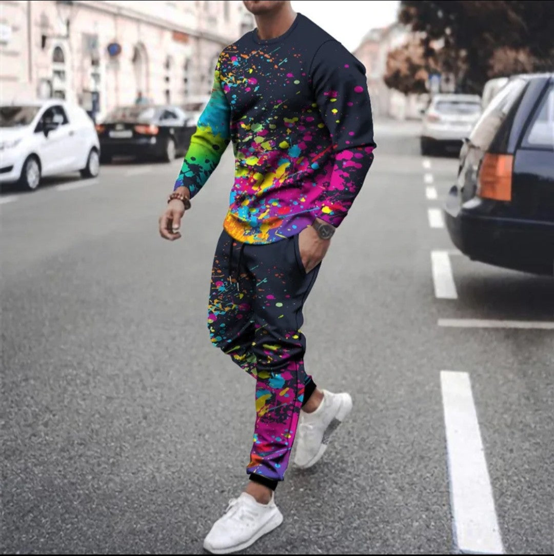 (Free Shipping)(Tariffs included in price) Men's Summer Hip Hop Street Tracksuit Casual Hoodie and Pants Jogging Suit with 3D Print
