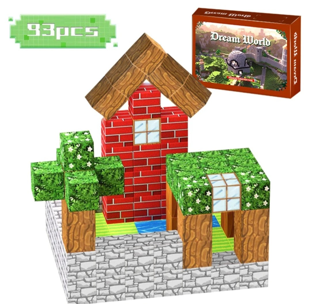 (Free Shipping)(Tariffs included in price) 93 piece magnetic building cube set for boys and girls age 3+ DIY model creative children's Stem sensory toy