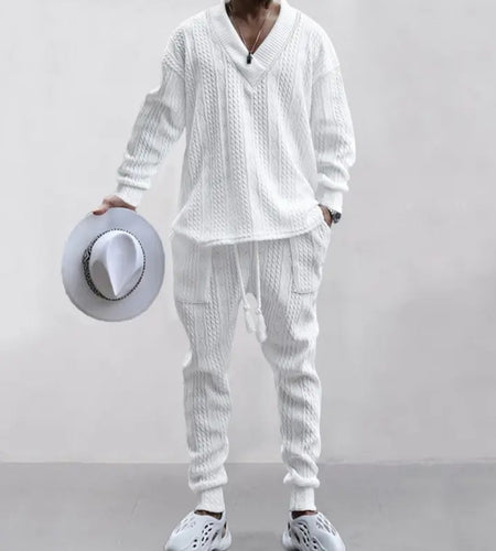 (Free Shipping)(Tariffs included in price) Stylish Jacquard Set For Men Soft Fabric With Stretch Fit Perfect For Relaxing or Casual Occasions