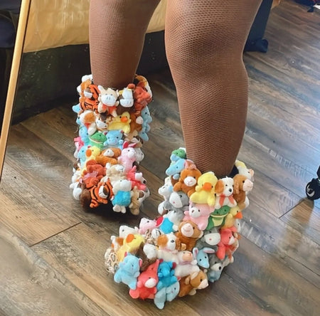 Animal Plushie Boots Teddy Bear Boots (Toddler/Little Kid/Big Kid/Women's) Stuffed Animal Shoes Winter Boots Cosplay Unique Shoes for Girls / Women
