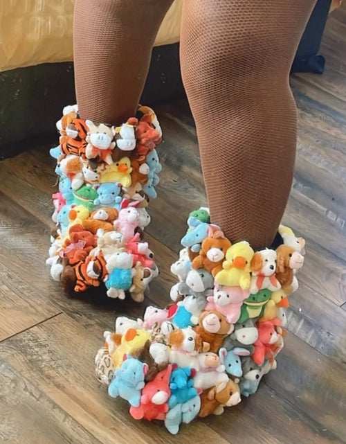Load image into Gallery viewer, Animal Plushie Boots Teddy Bear Boots (Toddler/Little Kid/Big Kid/Women's) Stuffed Animal Shoes Winter Boots Cosplay Unique Shoes for Girls / Women
