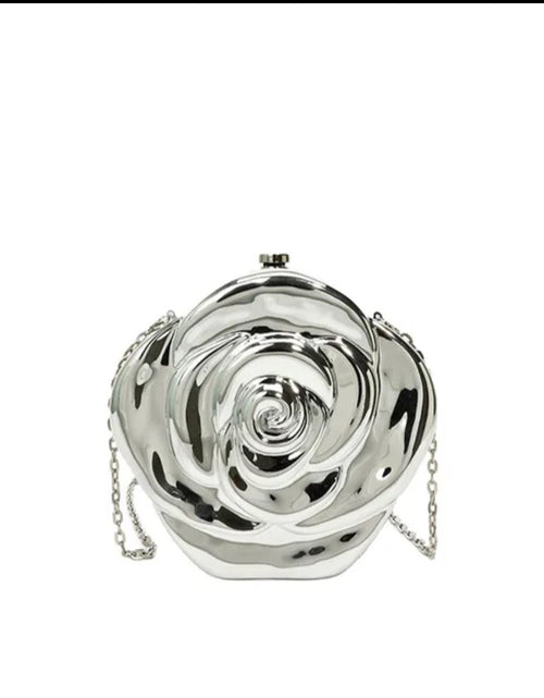 Load image into Gallery viewer, (Free Shipping)(Tariffs included in price) Luxury Acrylic Evening Bag for Women Fashionable Rose Flower Shaped Elegant Handbags Beads Chain Shoulder Cross Body
