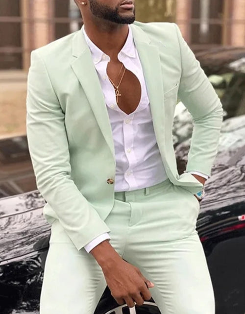 Load image into Gallery viewer, (Free Shipping)Men's 2 Piece Plaid Blazer Digital Print Suit Jacket with Zipper Fly Business Style
