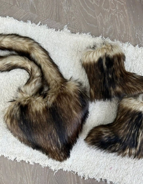 Load image into Gallery viewer, (Free Shipping)(Tariffs included in price) Fashion Forward Fur Shoulder Handbags Spicy Girls Faux Fur Boots and Bag Set Women Purse Furry Boots Matching Set
