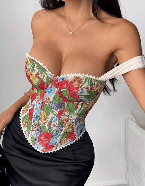 Load image into Gallery viewer, (Free Shipping)(Tariffs included in price) Vintage French bustier Top Jacquard Lace Corset with Boning Padding Retro style Baroque
