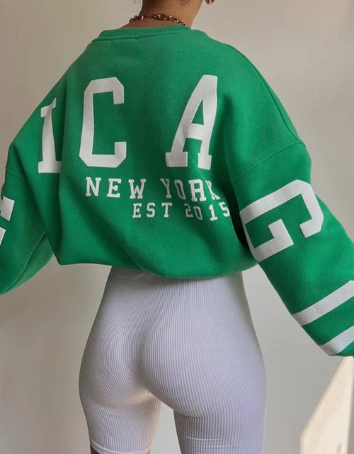 Load image into Gallery viewer, (Free Shipping)(Tariffs included in price)Streetwear Women's Unisex Sweatshirt Printed Long Sleeve Crewneck
