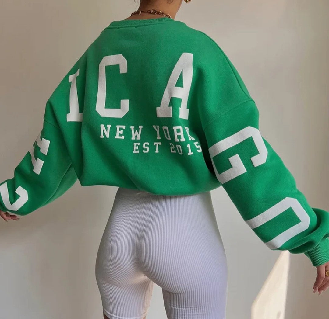 (Free Shipping)(Tariffs included in price)Streetwear Women's Unisex Sweatshirt Printed Long Sleeve Crewneck