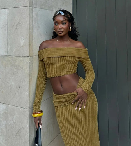 (Free Shipping)(Tariffs included in price) New slim fit top over skirt long sleeve suit for women