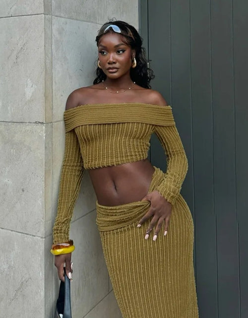 Load image into Gallery viewer, (Free Shipping)(Tariffs included in price) New slim fit top over skirt long sleeve suit for women
