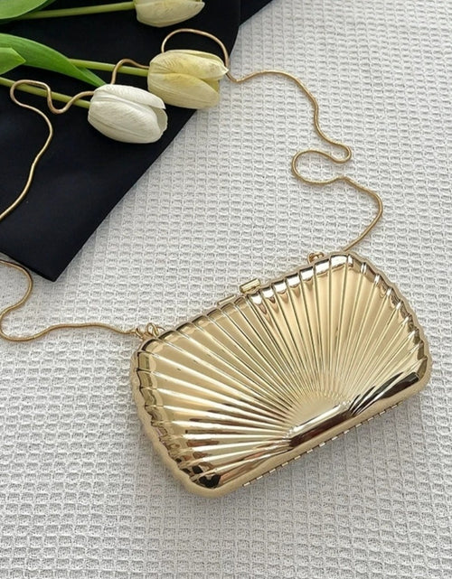 Load image into Gallery viewer, (Free Shipping)(Tariffs included in price) Designer Acrylic Square/Oval Shape Clutch Bag Gold Women Evening Party Bag Shiny Metal Shoulder Crossbody Bags Small Purse
