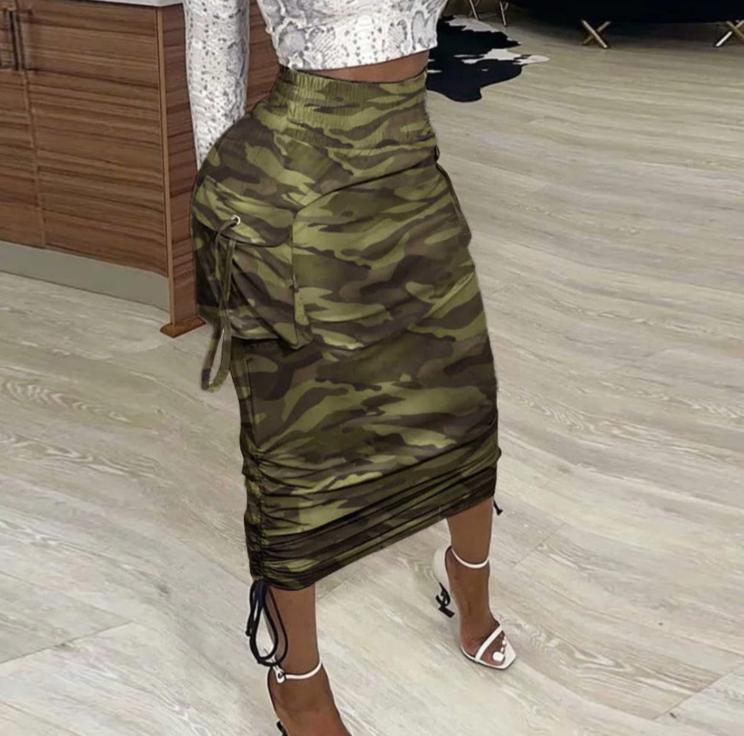 (Free Shipping)(Tariffs included in price) Best Seller Zipper Pockets Street Wear Loose Casual Cargo Plus Size Long Skirts For Women