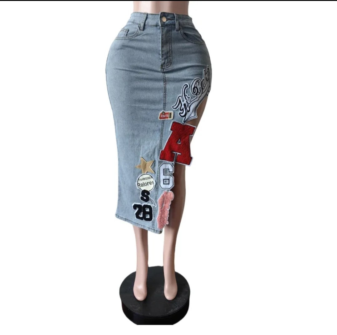 (Free Shipping)(Tariffs included in price)Retro High Quality 2025 Fashion Denim Jeans Stylish Midi Womens Skirts