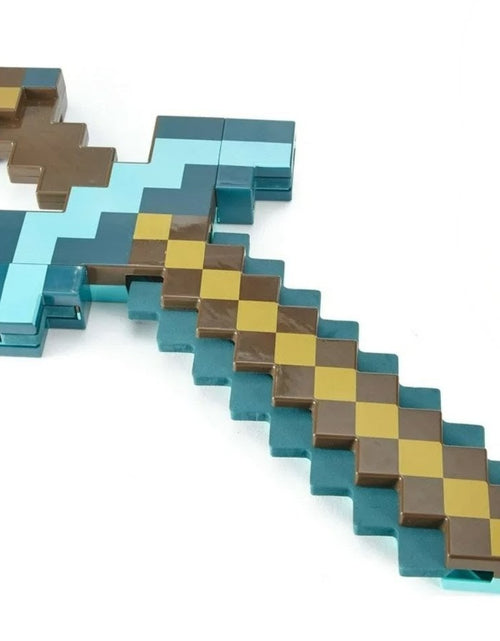 Load image into Gallery viewer, (Free Shipping)(Tariffs included in price) 2 in 1 Pixelated Sword And Axe Kids Block Toy Diamond Sword Mining Axe
